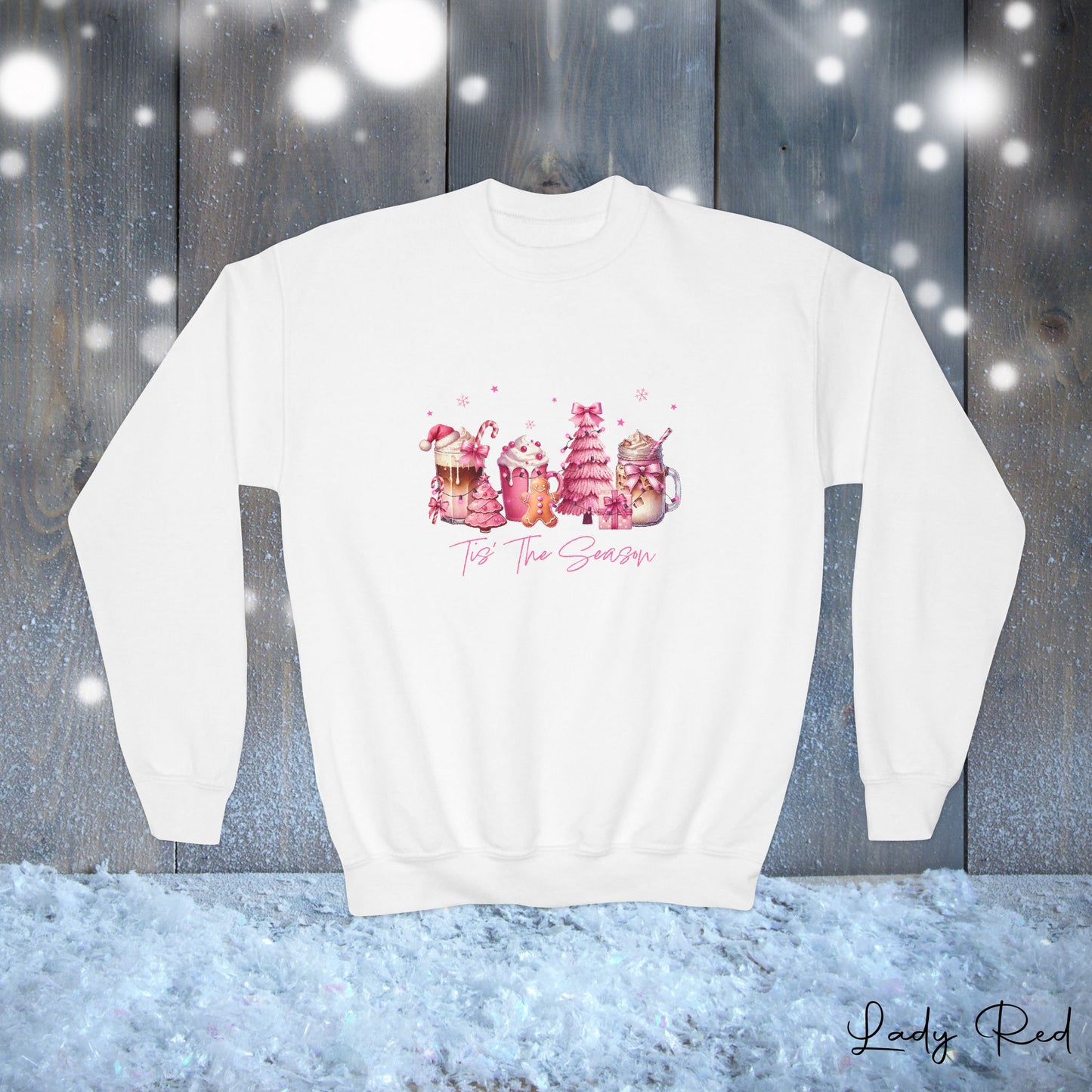 Pink Holiday Cocoa Delight Youth Sweatshirt