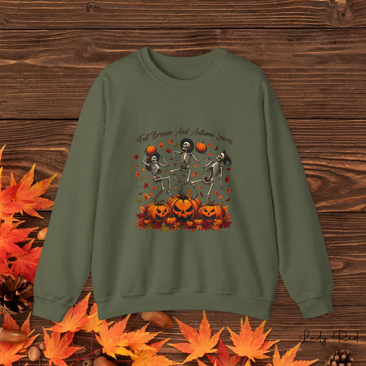 Fall Breeze, Autumn Leaves, Crewneck, Fall Sweatshirt