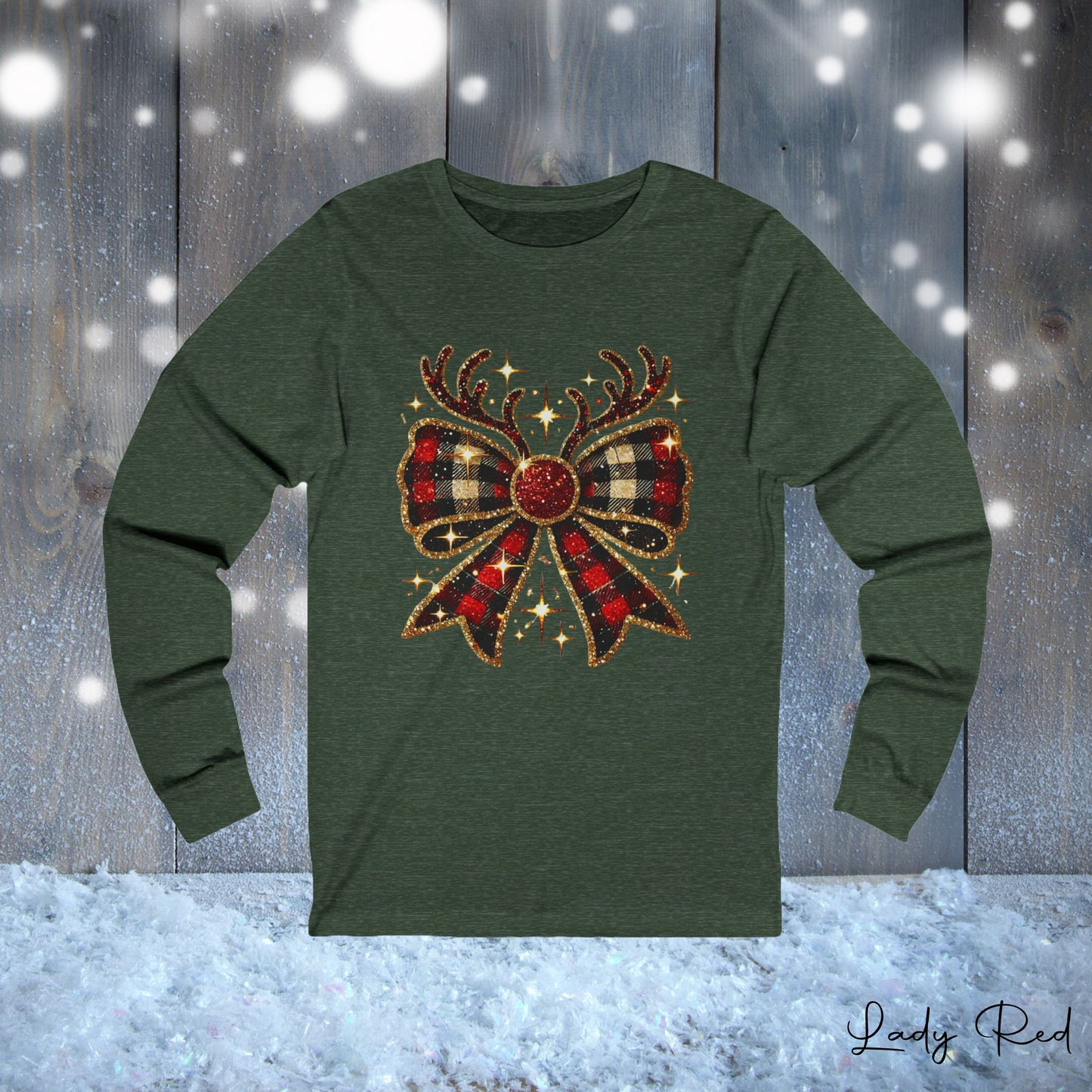 Coquette Rudolph Christmas Long Sleeve Tee