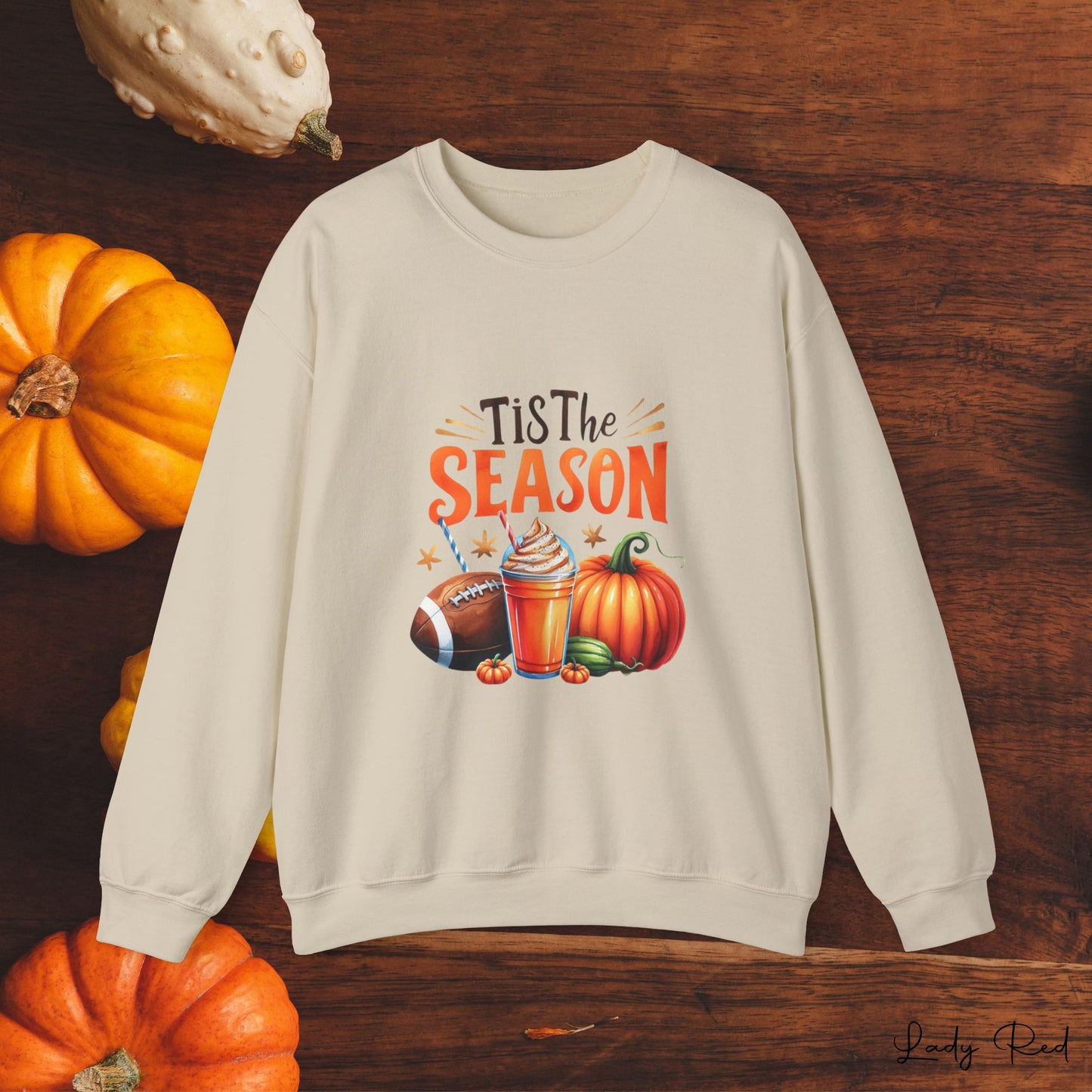 Tis 'The Season Fall Pumpkin, Latte, Football Sweatshirt