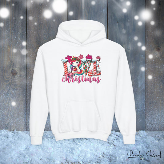 "I Love Christmas Unicorn Hoodie"