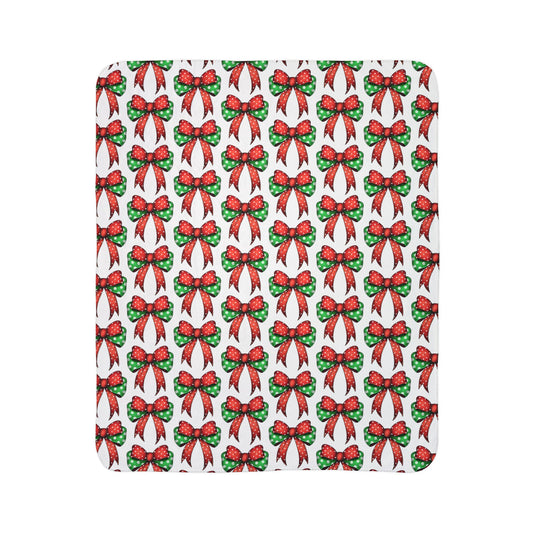 Coquette Christmas Bow Fleece Blanket