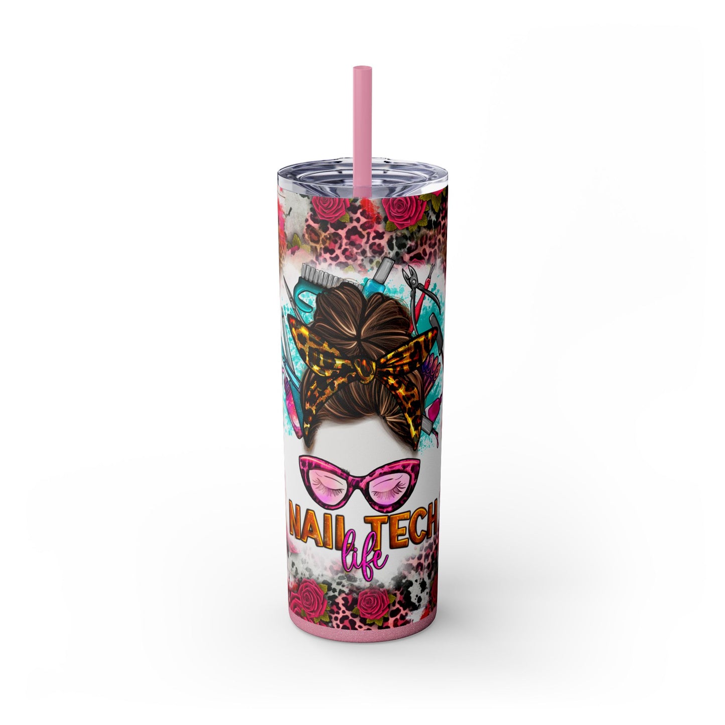 Rose\Leopard Nail Tech Life , 20oz. Tumbler