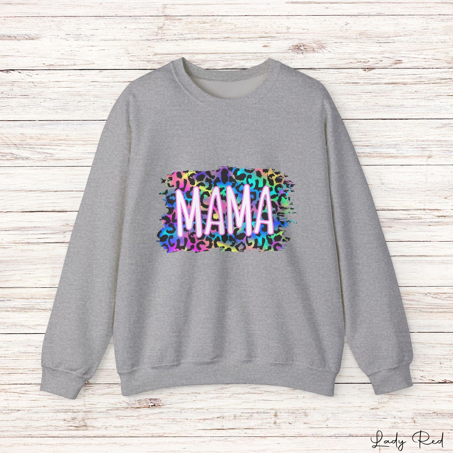 Mama, Neon Leopard Mommy & Me Sweatshirt