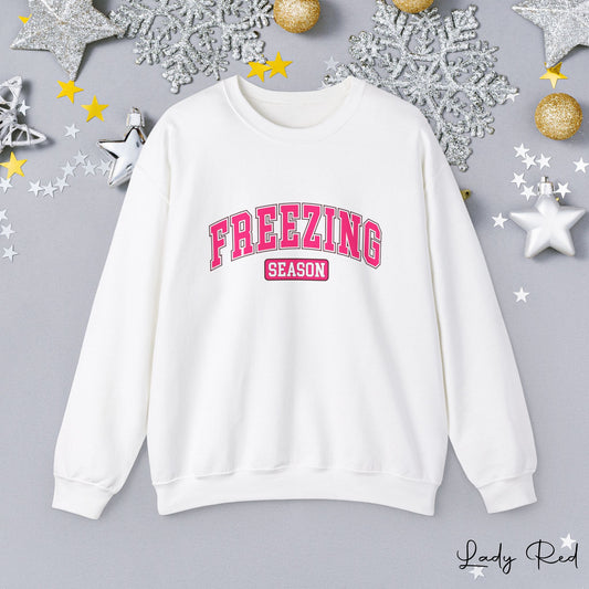 Cozy Pink Chill Freezing Season Sweatshirt