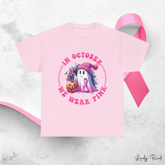 Ghost Breast Cancer Awareness Tee, In October " We Wear Pink"