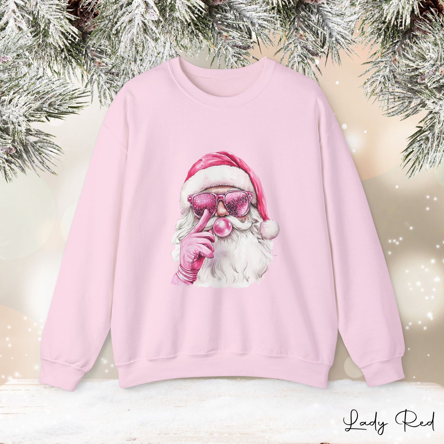 "Pink Vibes Santa Sweatshirt"