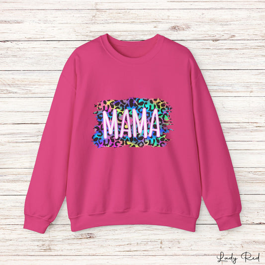 Mama, Neon Leopard Mommy & Me Sweatshirt