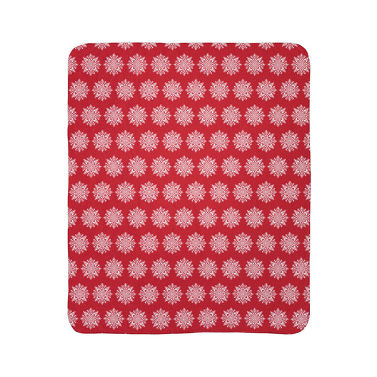 Red Snowflake Christmas Fleece  Blanket