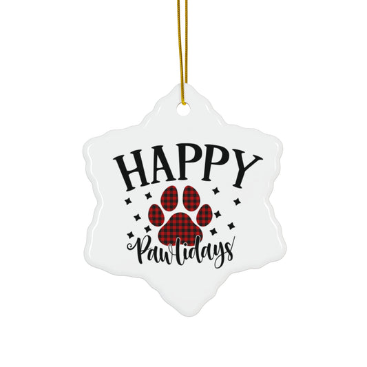 Happy Pawlidays! Dog Lover, Pet Lover, Tree Ornament, Christmas Holidays