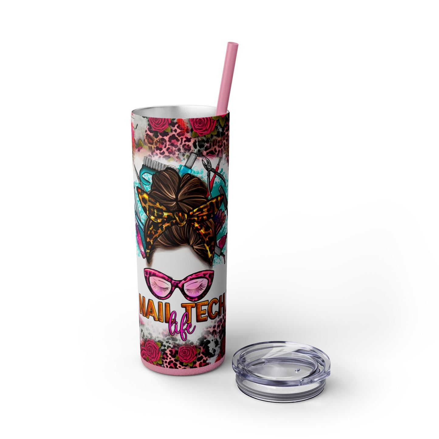 Rose\Leopard Nail Tech Life , 20oz. Tumbler