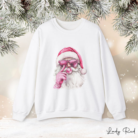 "Pink Vibes Santa Sweatshirt"